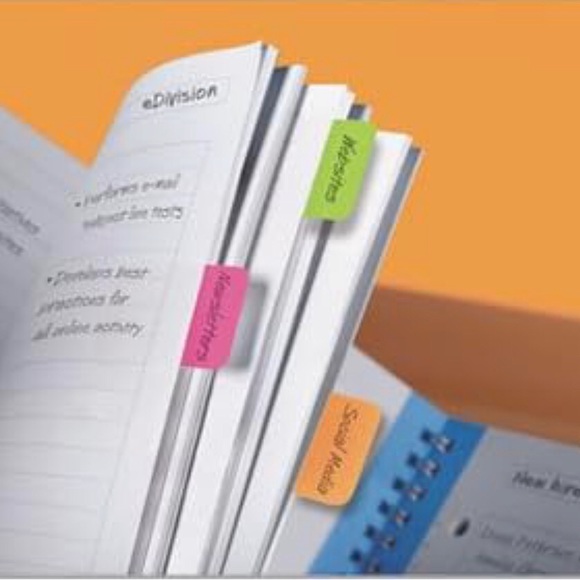 3M Post-it Tabs Flags 66 1 x 1.5” Fluorescent Neon Color Binder Planner Organize - Picture 4 of 7